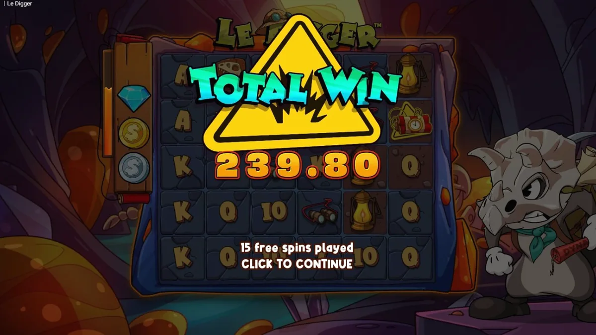 Smokey ang raccoon sa isang disyerto habang naghuhukay ng mga fossil sa Le Digger slot.
