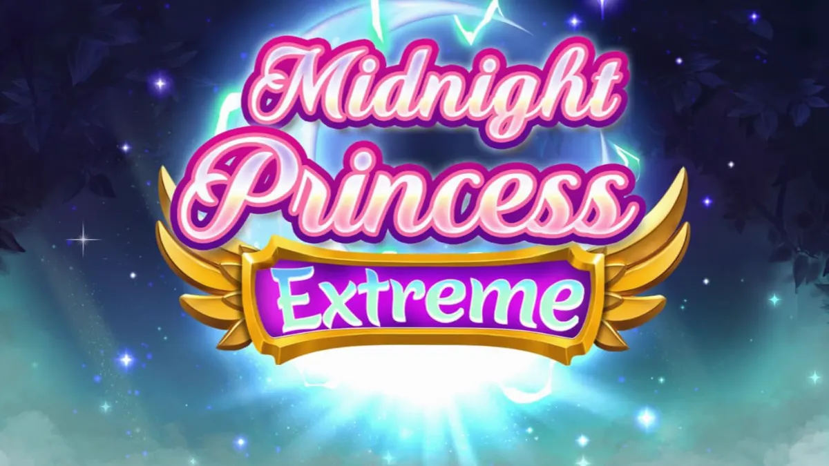 Makulay na anime-themed slot grid ng Midnight Princess Extreme na may mga prinsesa at cosmic symbols.